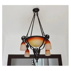 Charles Schneider French Art Deco Chandelier, 1925