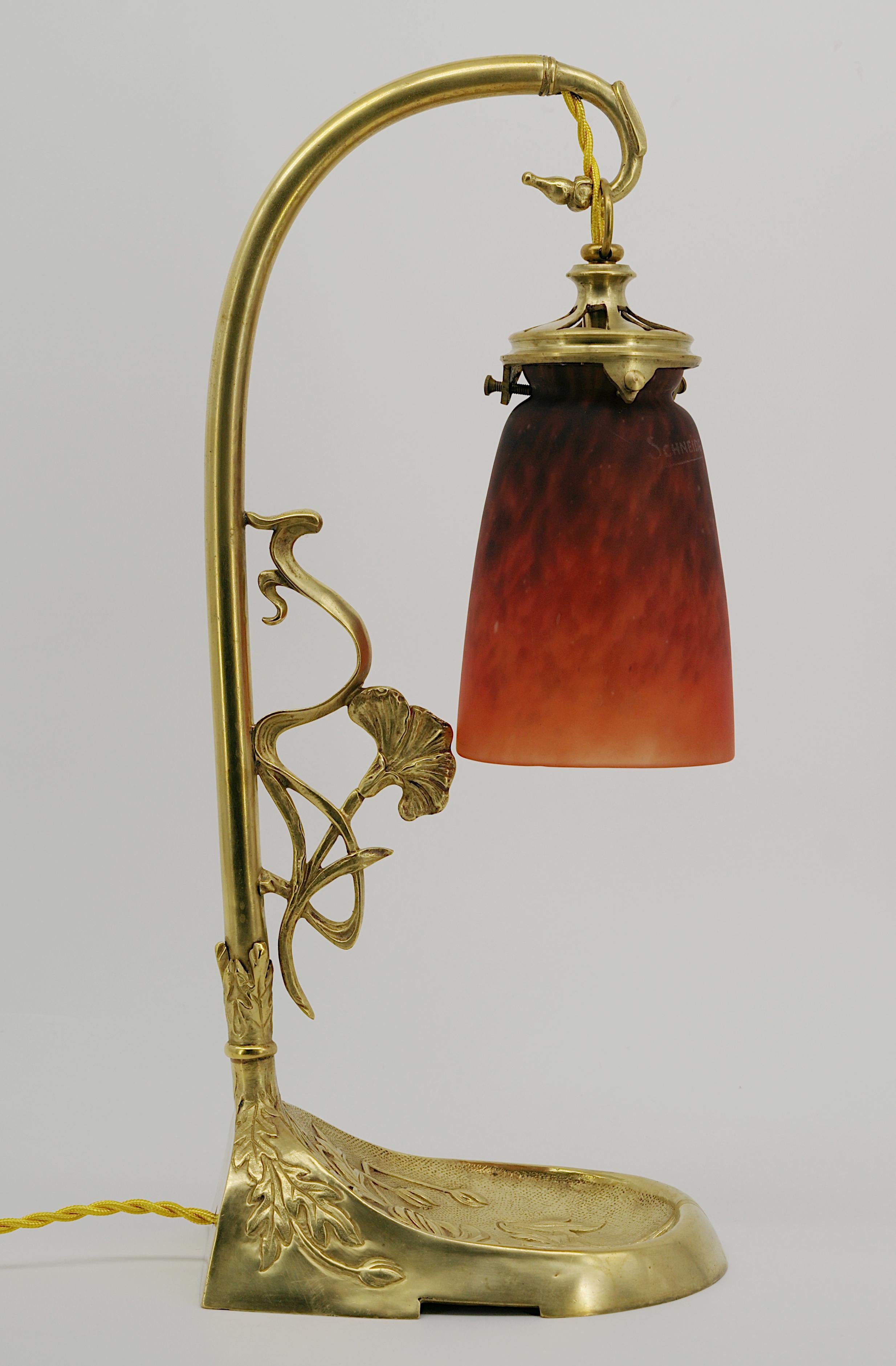 Charles Schneider French Art Deco Lamp, 1924-1928 In Excellent Condition In Saint-Amans-des-Cots, FR