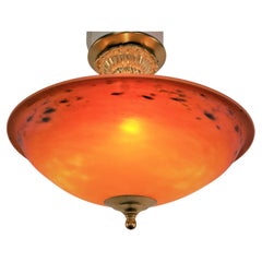 Charles Schneider French Art Deco Semi Flush Mount Ceiling Light #2