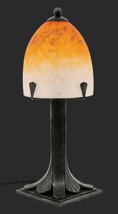 Charles Schneider Französische Art-déco-Tischlampe, 1918-1920