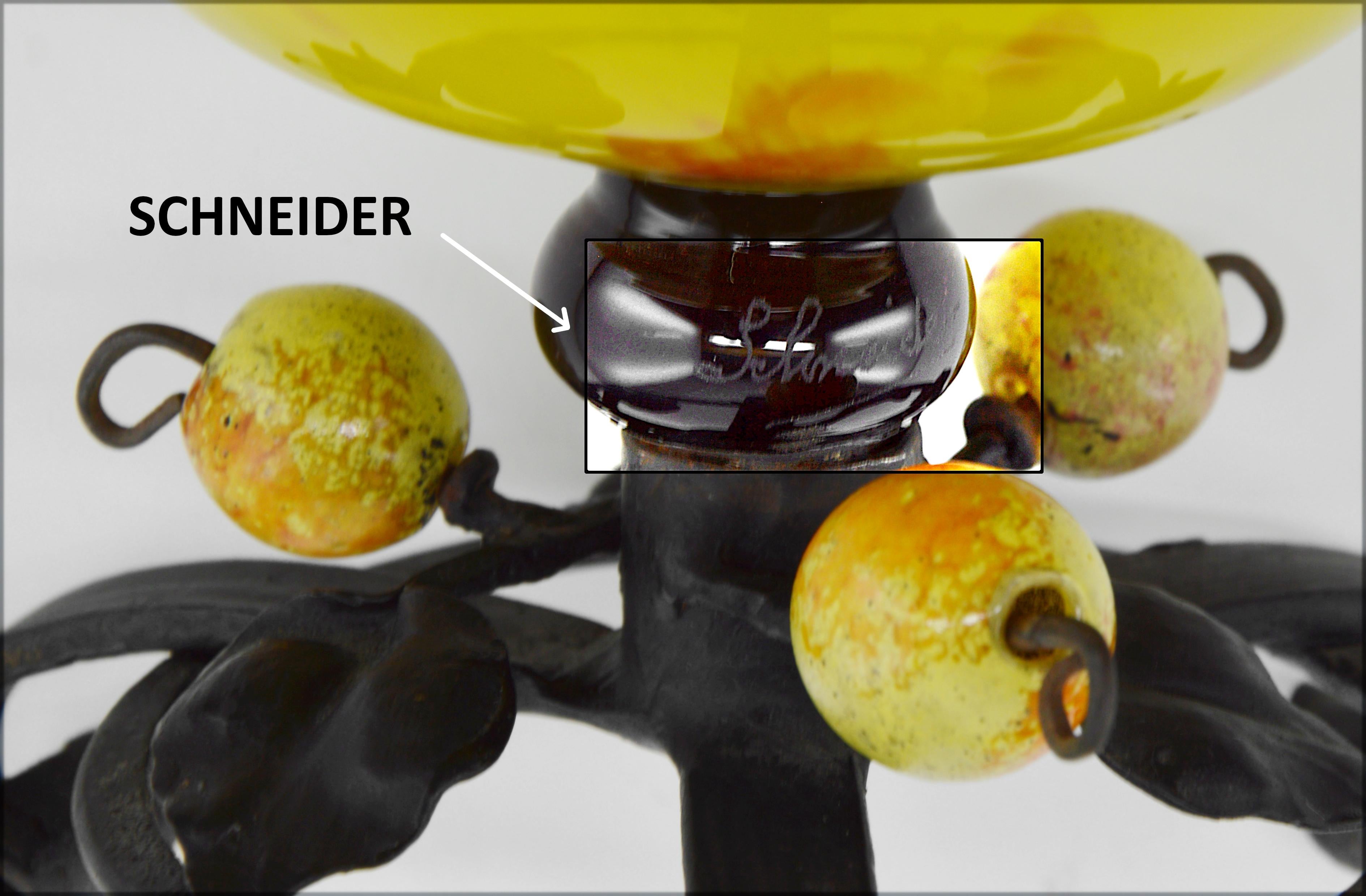 Vetro artistico Charles Schneider Vaso Art Deco francese 1914-1918 in vendita