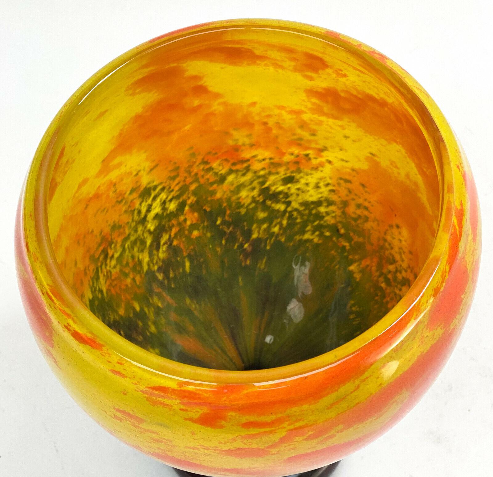 orange carnival glass vase