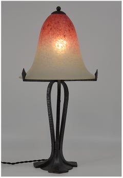 Charles Schneider Large French Art Deco Table Lamp, 1924-1928