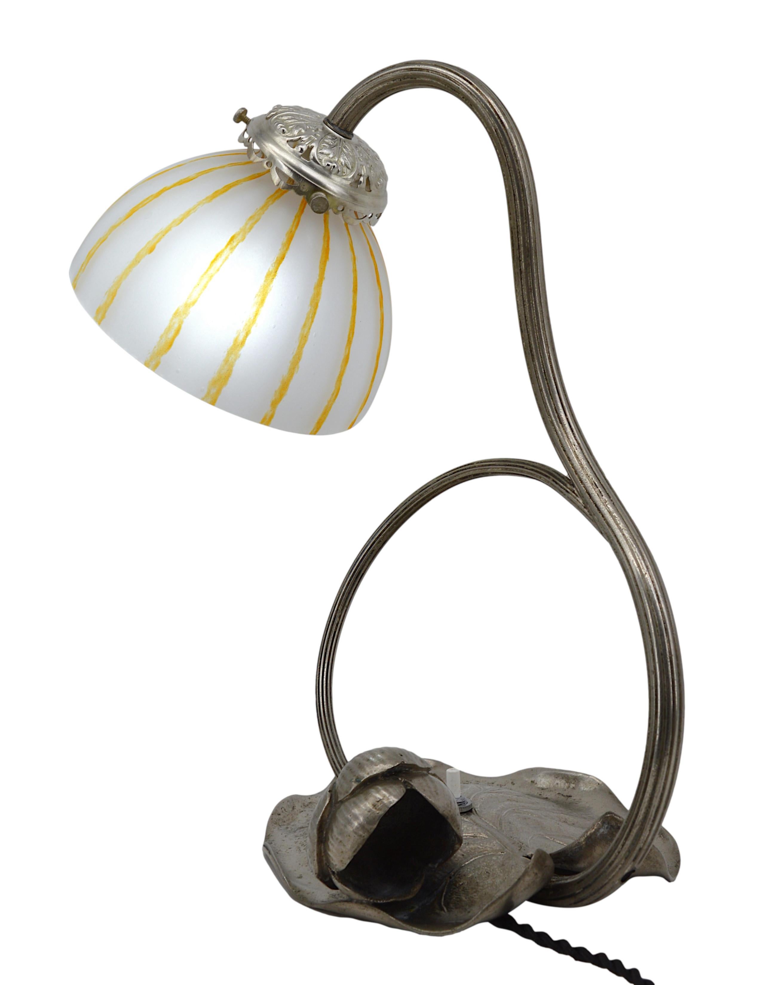 Bronze Lampe de bureau Art déco Charles Schneider Le Verre Français, 1919-1923 en vente