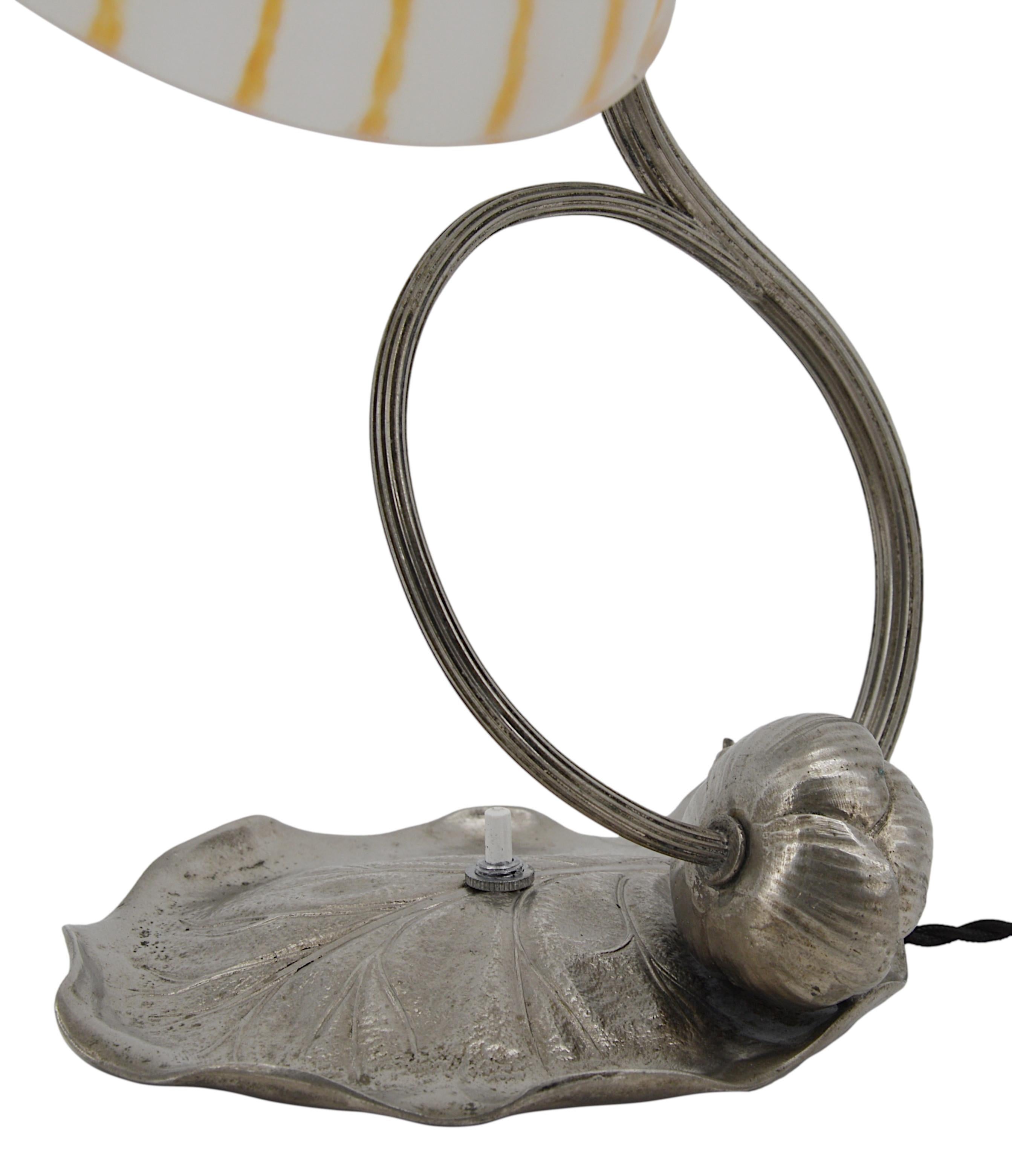 Bronze Charles Schneider Le Verre Français Art Deco Desk / Table Lamp, 1919-1923 For Sale