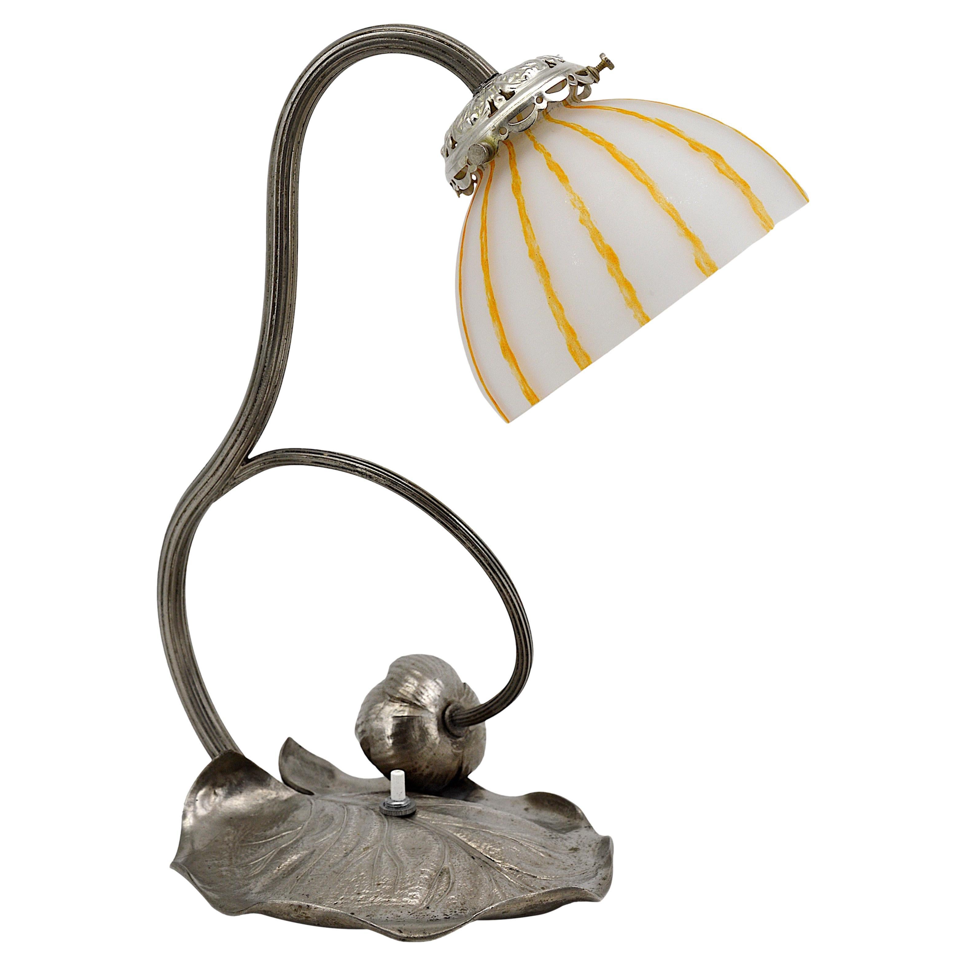 Charles Schneider Le Verre Français Art Deco Desk / Table Lamp, 1919