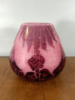 Charles Schneider Le Verre Français Pâte de Verre "Dalias" Flower Vase