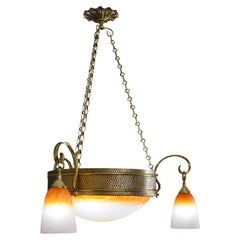 Charles Schneider Rare Art Deco Chandelier, 1920