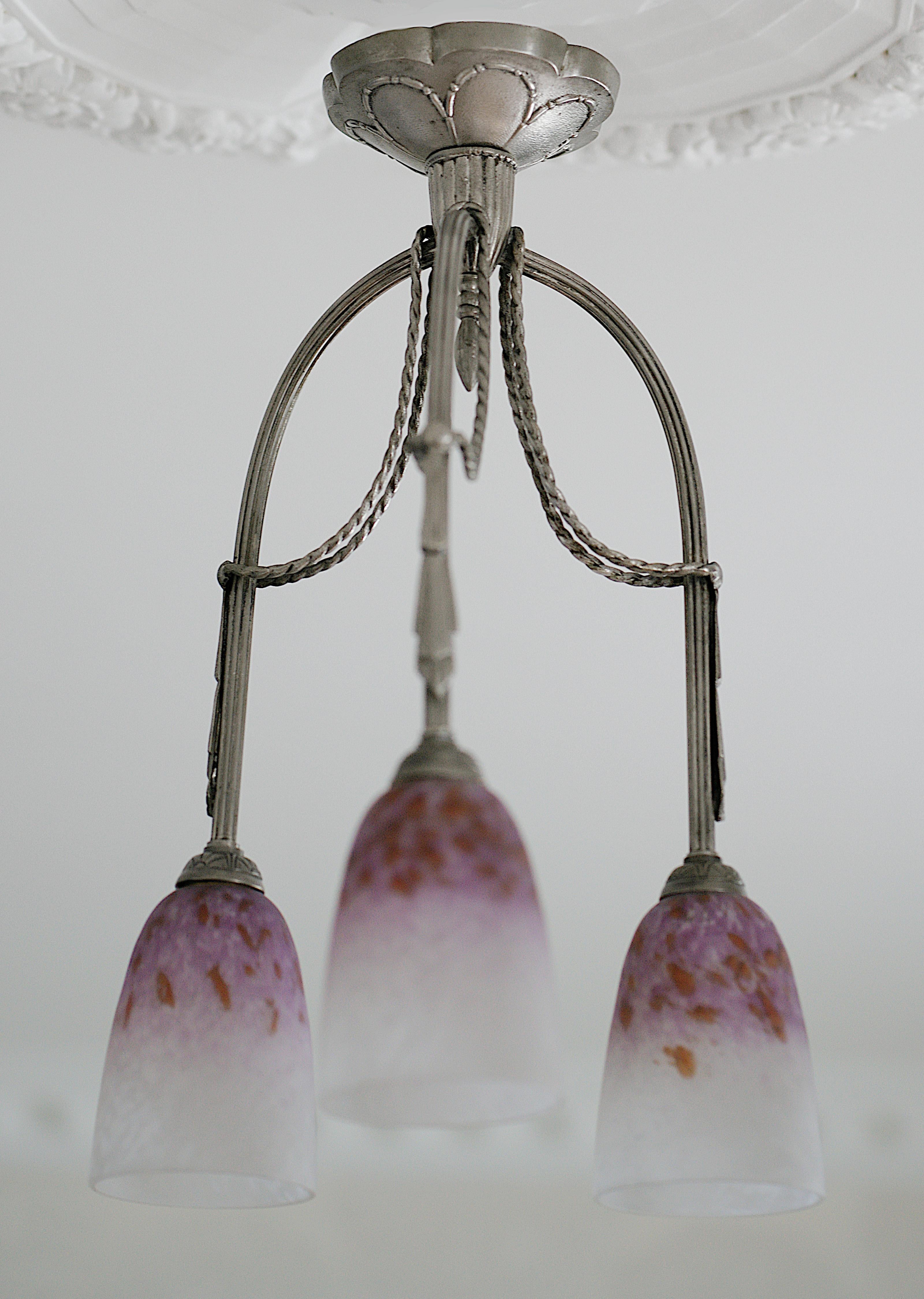 Charles Schneider Raro lampadario Art Deco, 1920 in vendita 5
