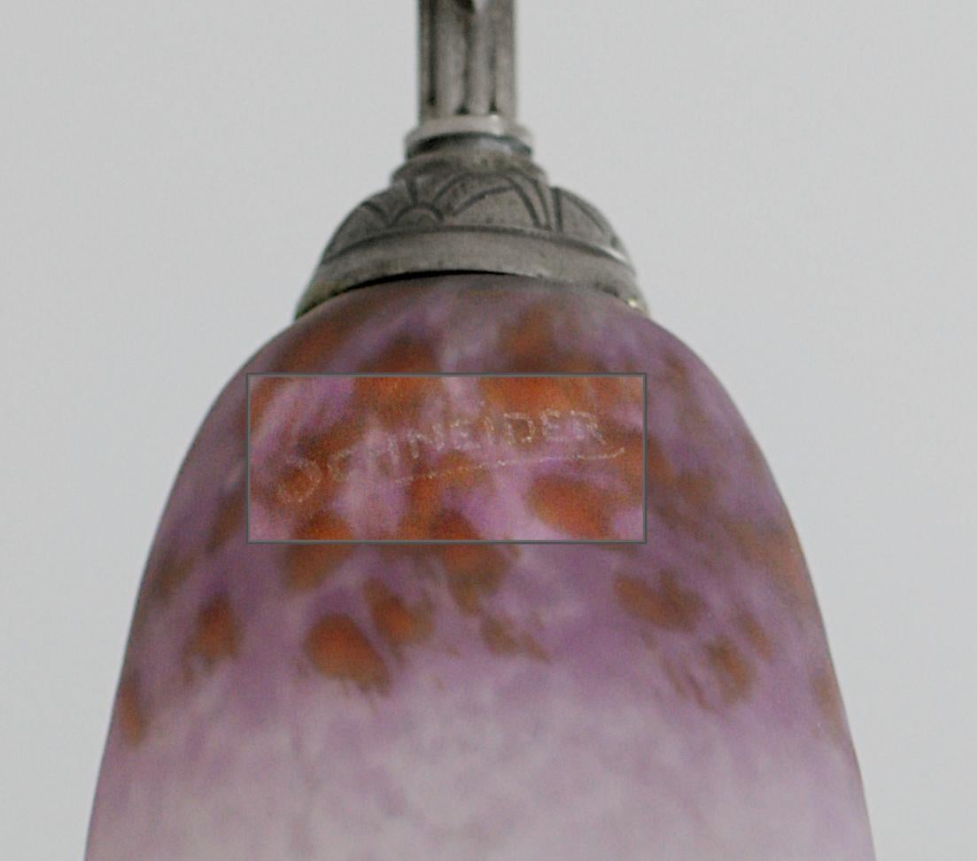 Charles Schneider Raro lampadario Art Deco, 1920 in vendita 6