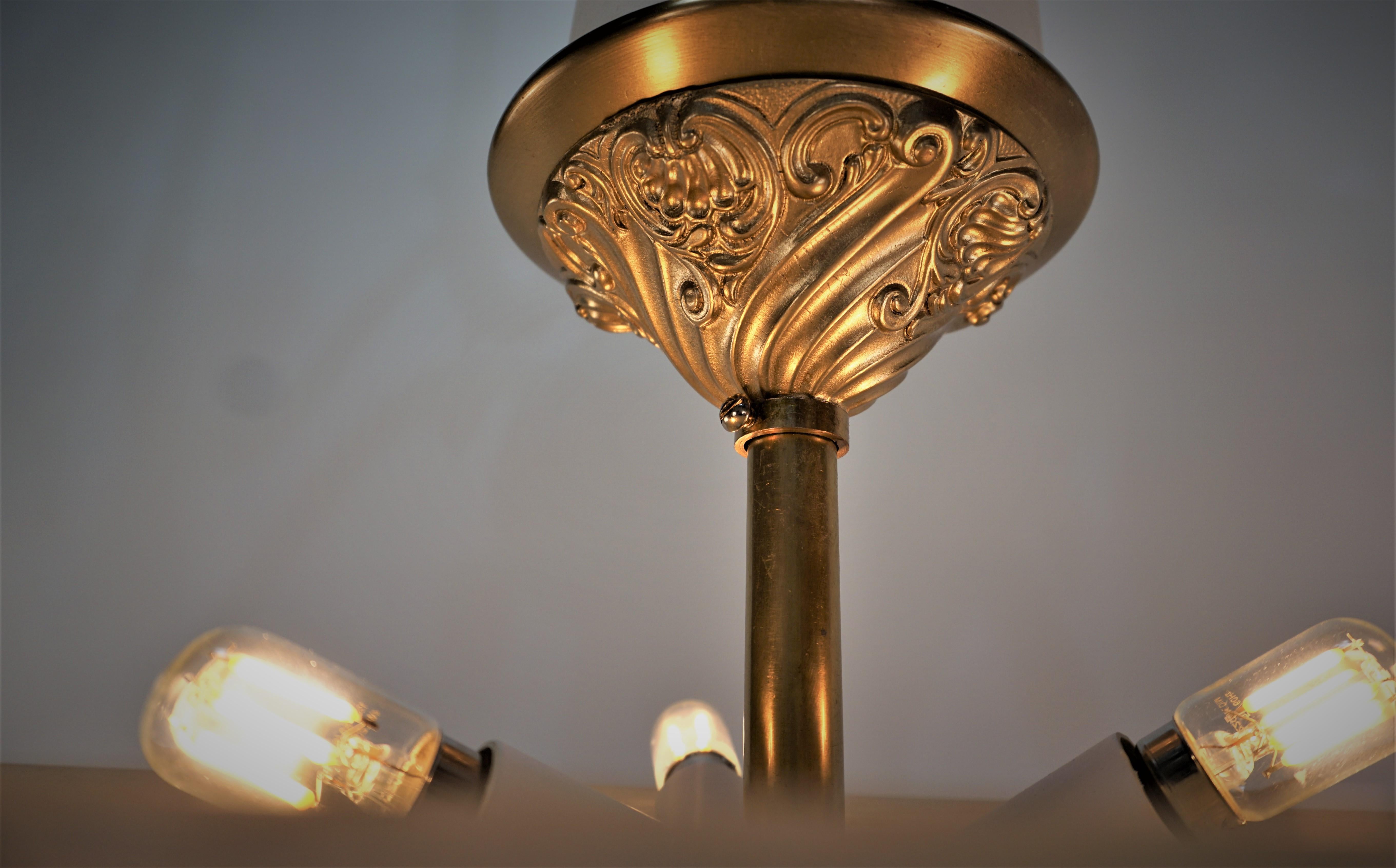 French Charles Schneider Semi Flush mount chandelier