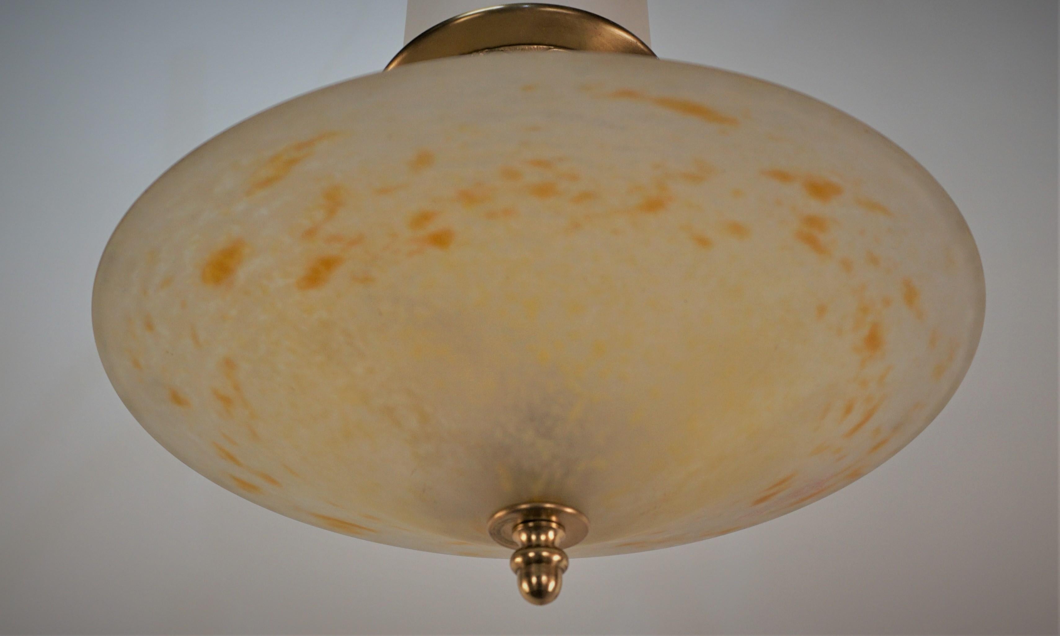 Art Glass Charles Schneider Semi Flush mount chandelier