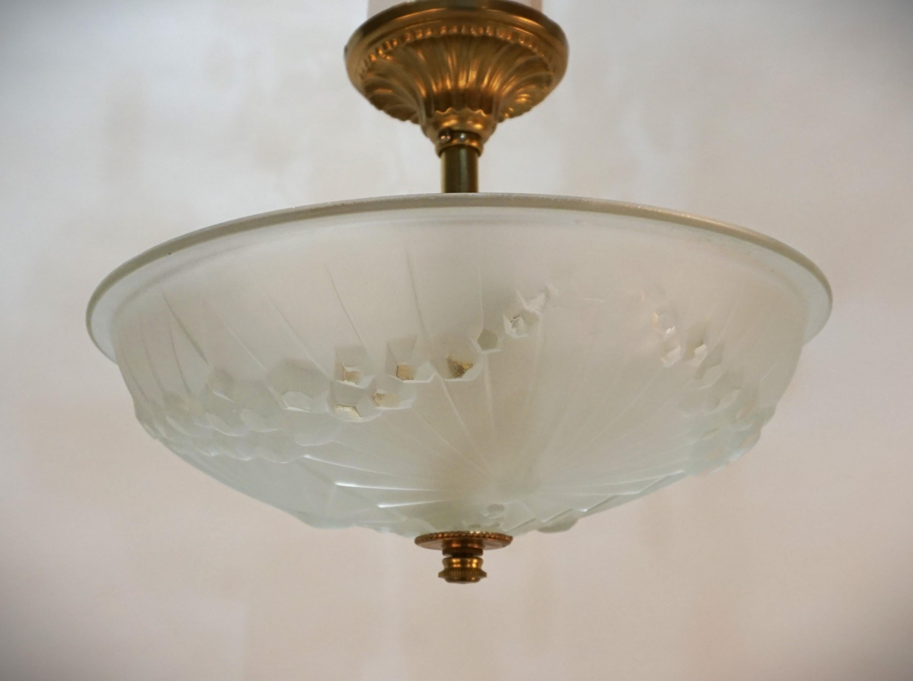 Bronze Charles Schneider Semi Flush Mount Chandelier
