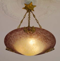 Charles Schneider Wide French Art Deco Chandelier, 1926-1933