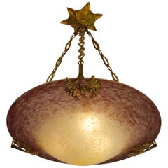 Breiter französischer Art-Déco-Kronleuchter von Charles Schneider, 1926-1933