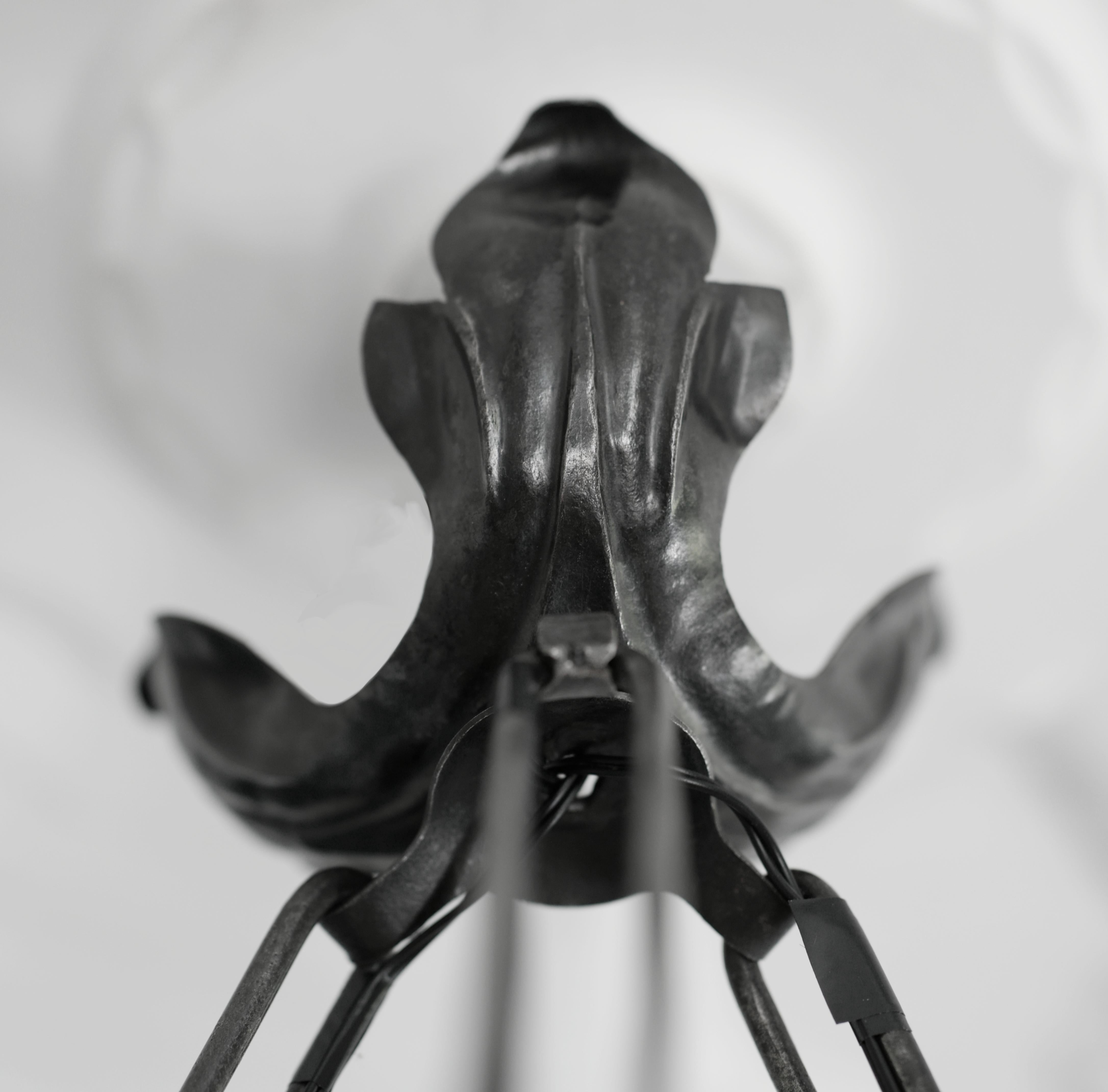 Charles Schneider, Wide French Art Deco Pendant Chandelier, 1910s For Sale 8