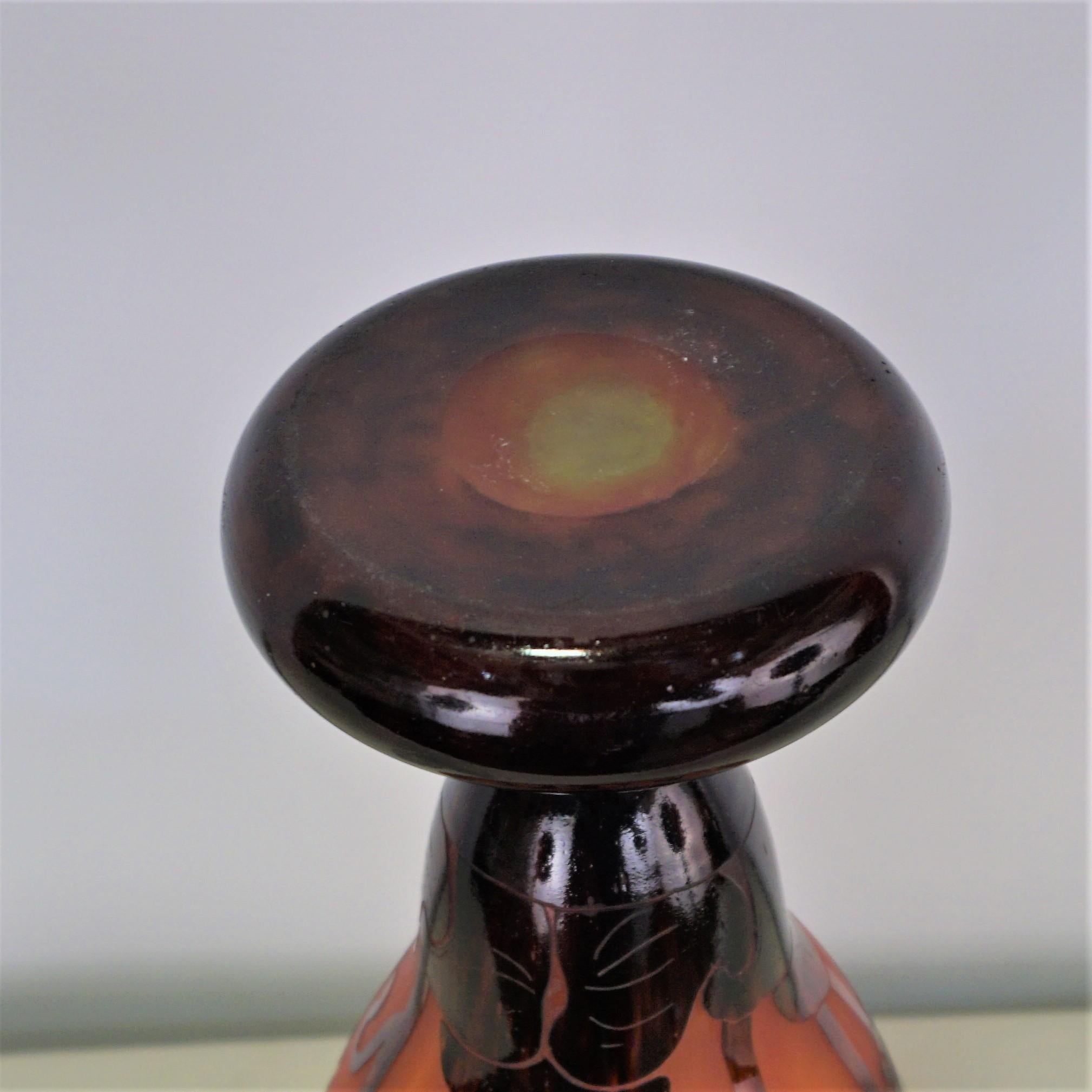 Charles Schneinder Art Glass Art Deco Vase 2