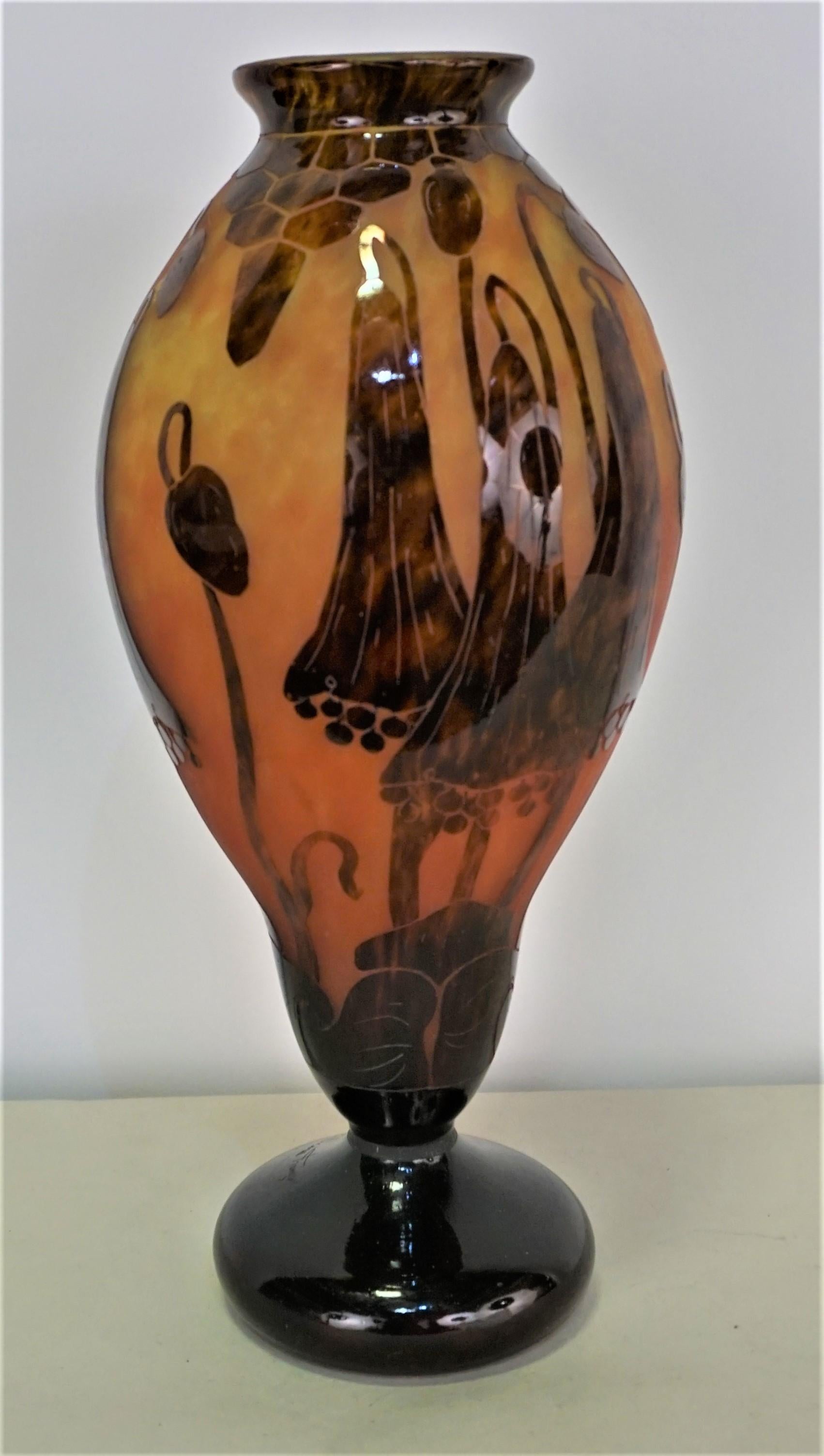 Charles Schneinder Art Glass Art Deco Vase 3