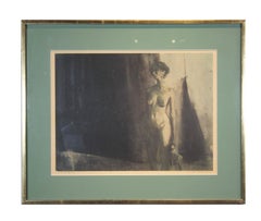 Antique Standing Female Nude in Deep Tones