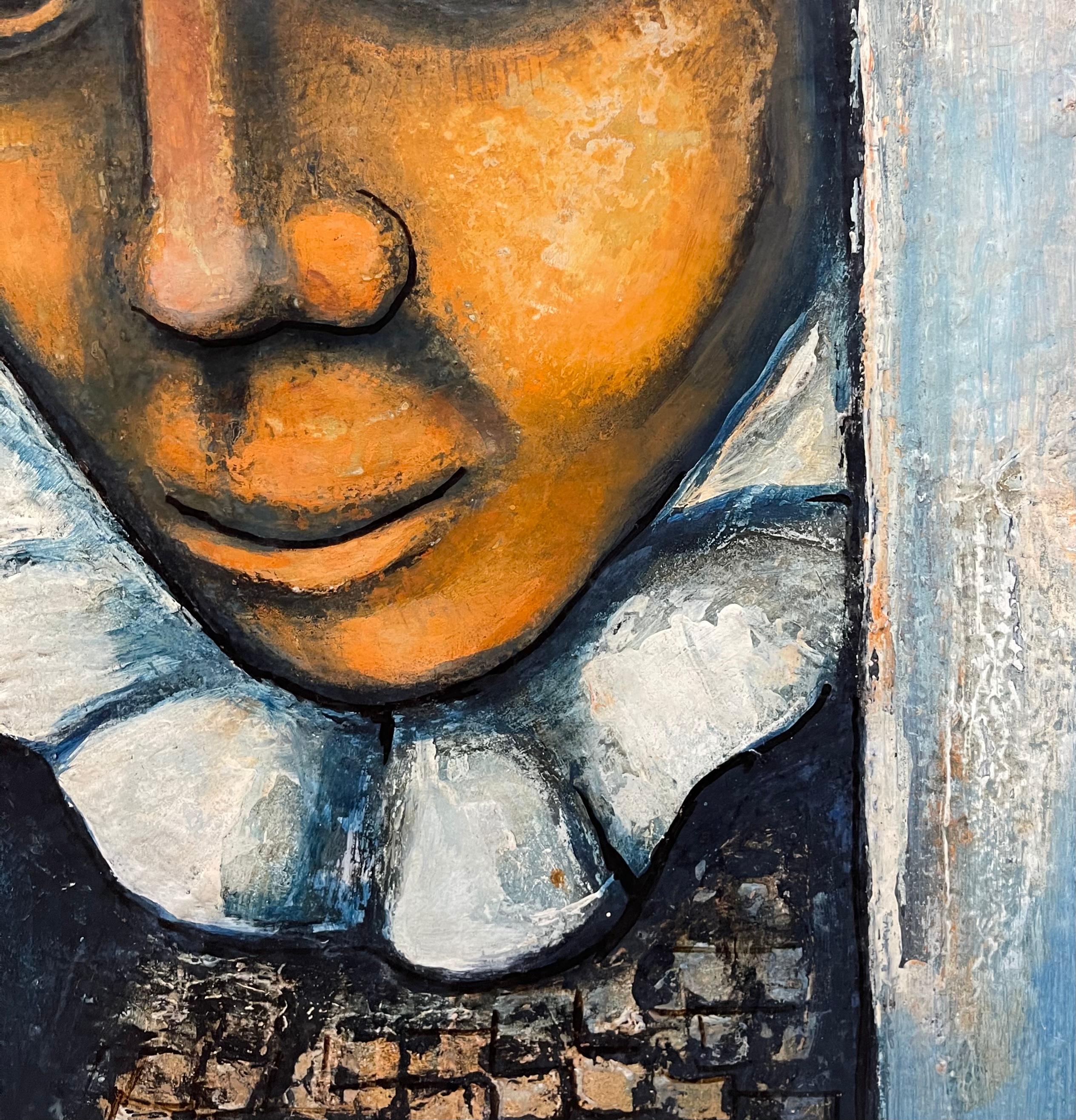 Up for sale is a wonderful modernist portrait oil painting of a Harlequin by the Famous African American artist Charles Sebree 1914-1985 

Sebree is one of the most important emerging artist from the Chicago Black Art Movement of the 1930’s and