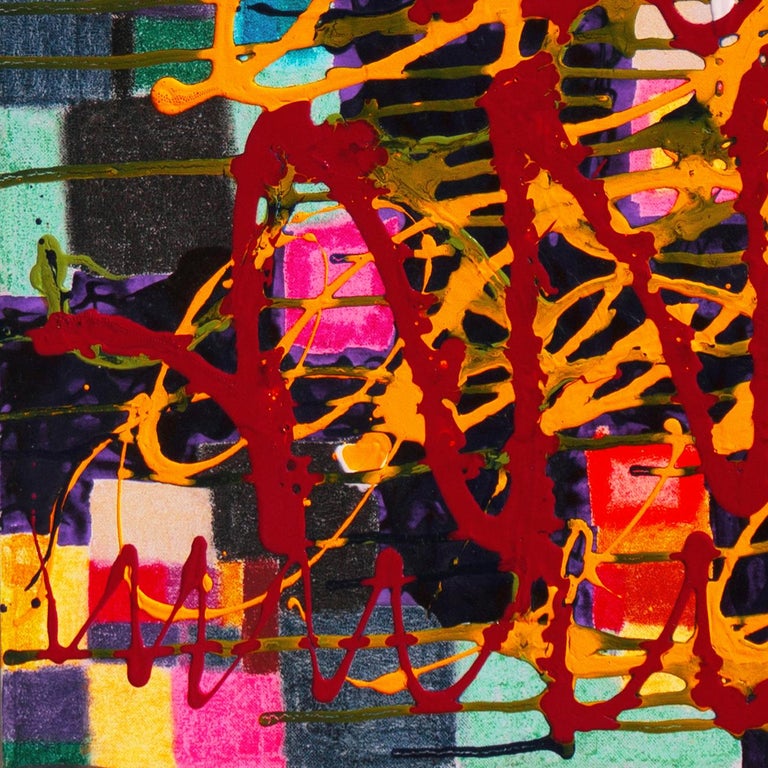 Charles Seligman - 'Action Abstract in Saffron and Ruby', Texas Artist