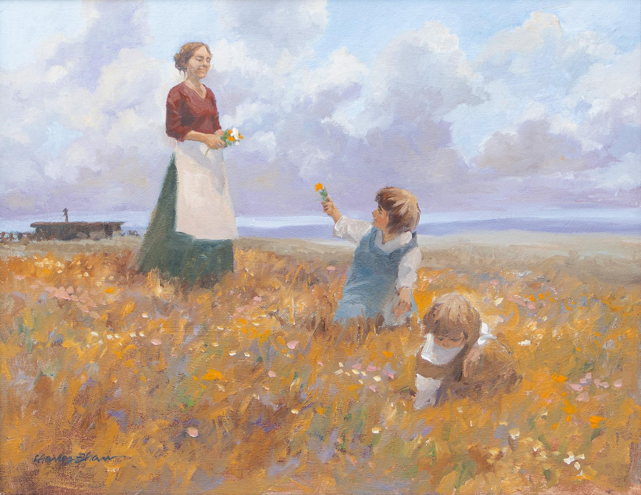 Charles Shaw Figurative Painting - "Mother and Children"
