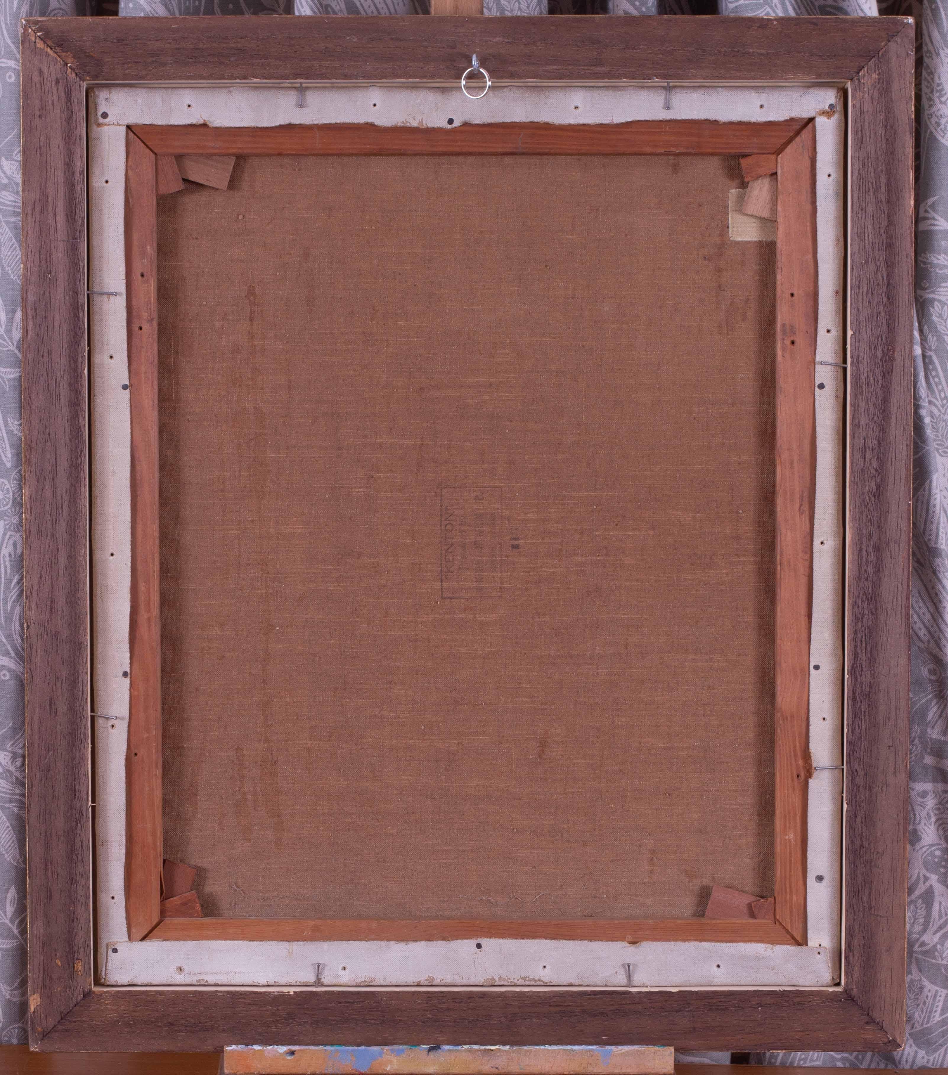 Pintura al óleo de los años 20 / 30 de las chimeneas a bordo de la cubierta superior de un transatlántico 2
