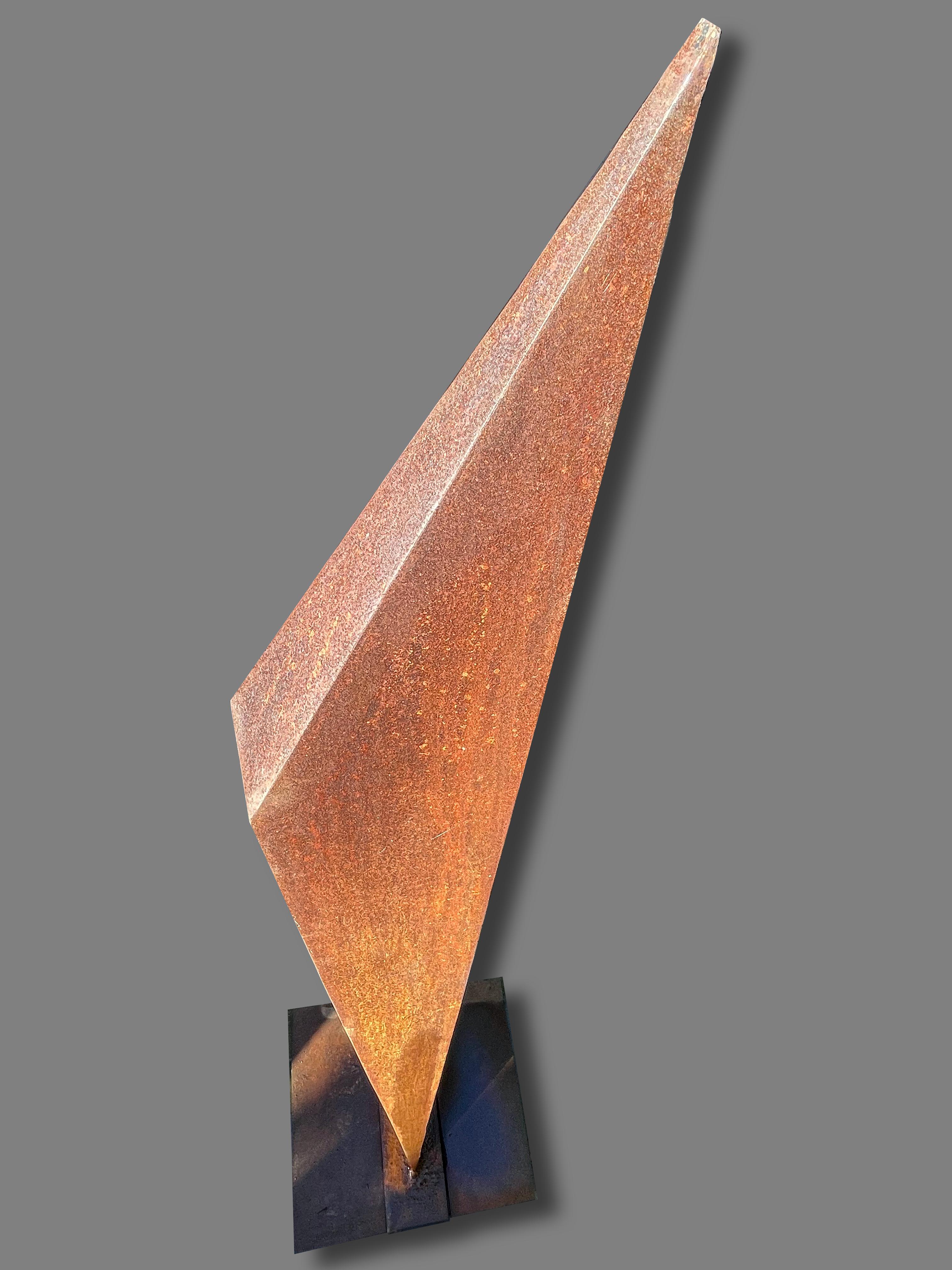 Golden Sentry - Gray Abstract Sculpture by Charles Sherman