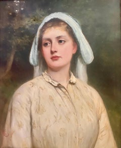 Charles Sillem Lidderdale (1830-1895) RBA. Young Girl Portrait