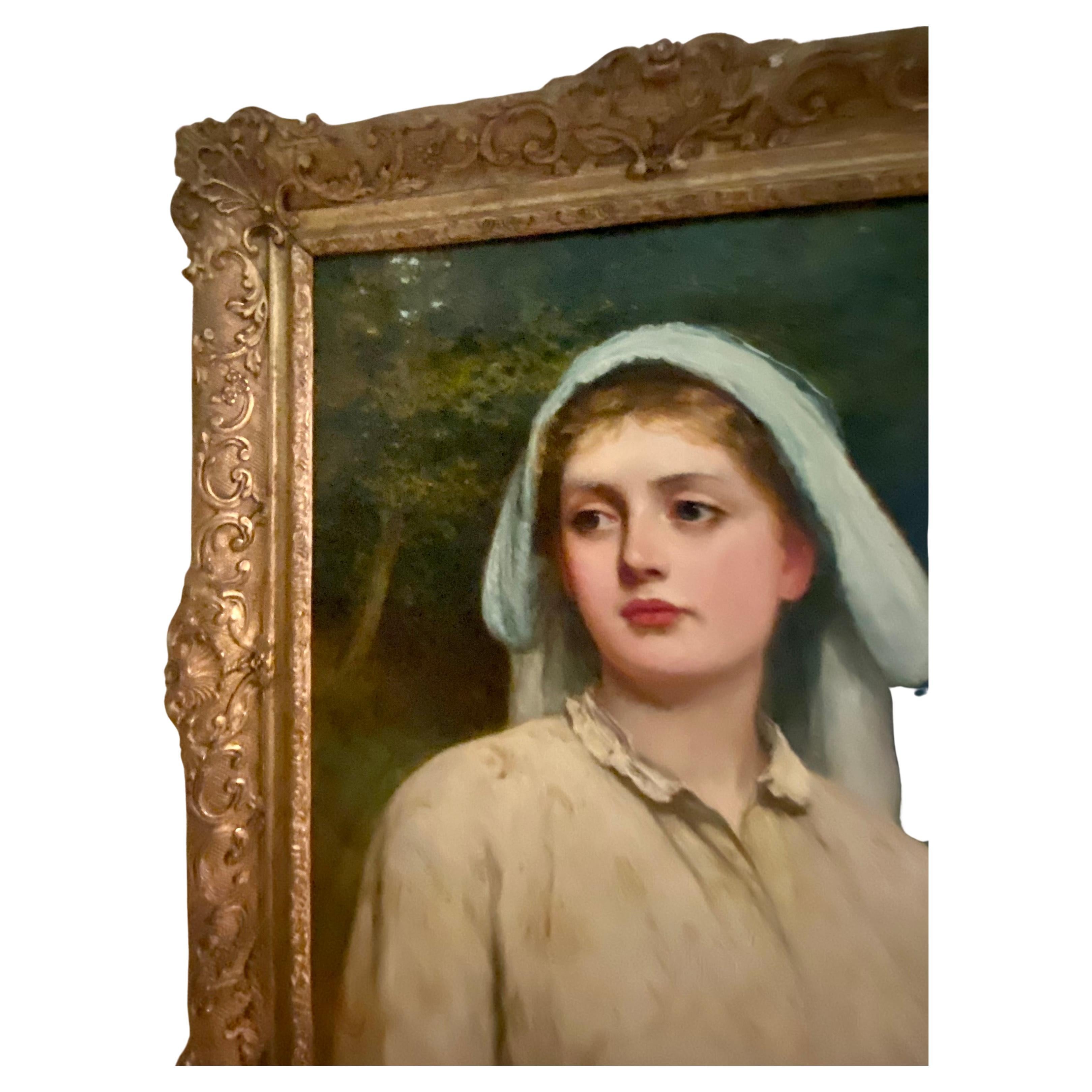 Late 19th Century Charles Sillem Lidderdale (1830-1895) RBA. Young Girl Portrait For Sale