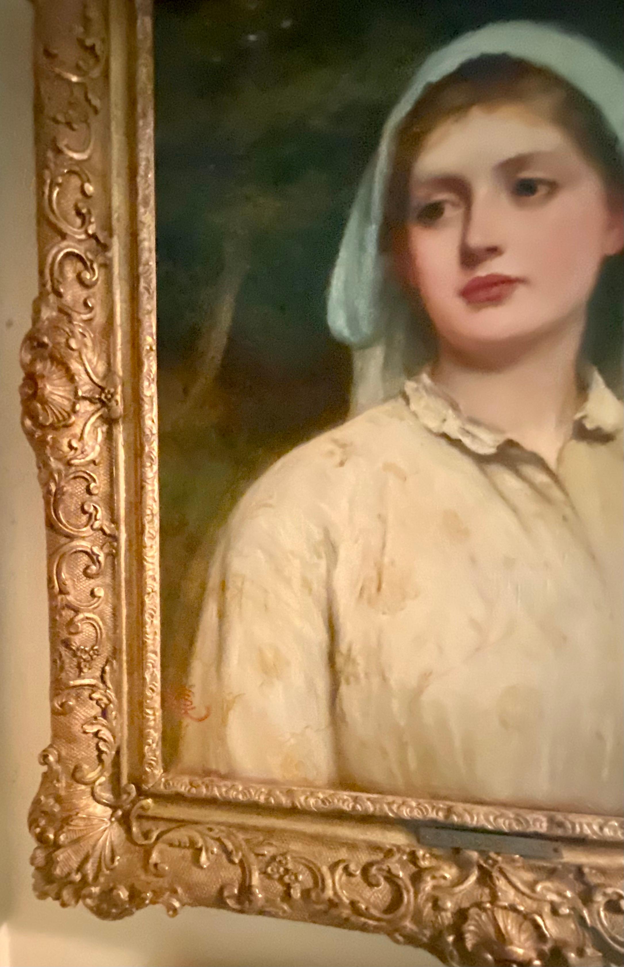 Charles Sillem Lidderdale (1830-1895) RBA. Young Girl Portrait For Sale 1