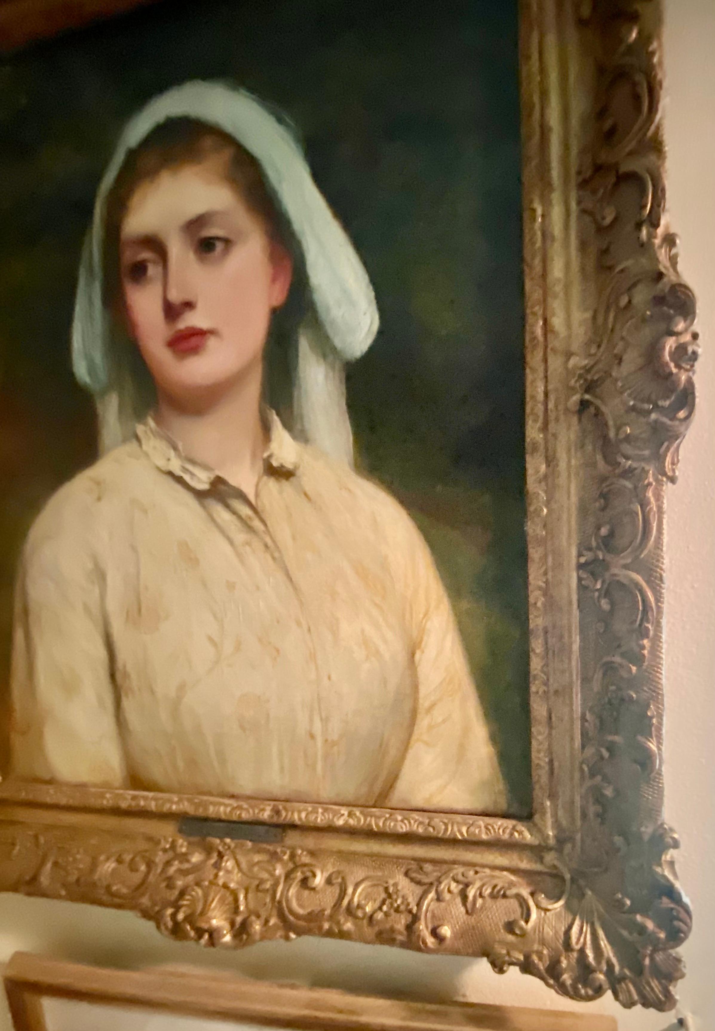 Charles Sillem Lidderdale (1830-1895) RBA. Young Girl Portrait For Sale 2