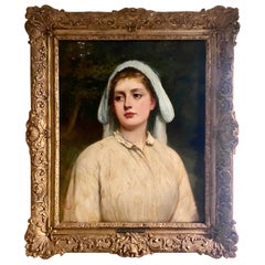 Charles Sillem Lidderdale (1830-1895) RBA. Young Girl Portrait