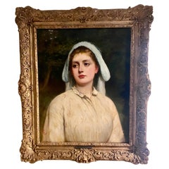 Charles Sillem Lidderdale (1830-1895) RBA. Ritratto di ragazza