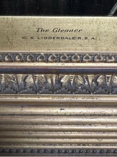 Huge Victorian Oil Painting by Famous Artist Portrait Country Girl in Harvest