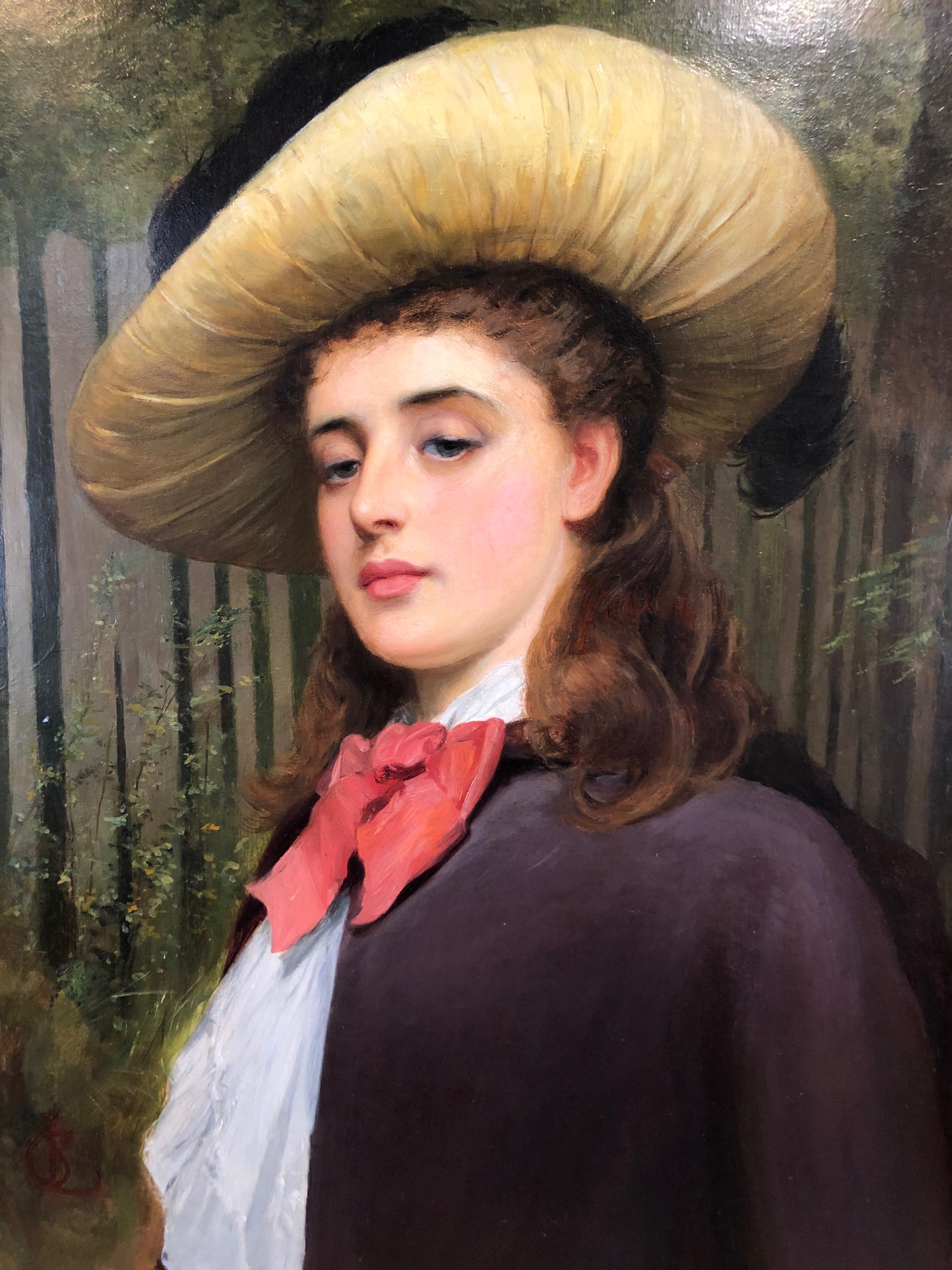My Lady Distain - Large Portrait Oil Painting by Charles Sillem Lidderdale - Black Figurative Painting by Charles Sillem Lidderdale 