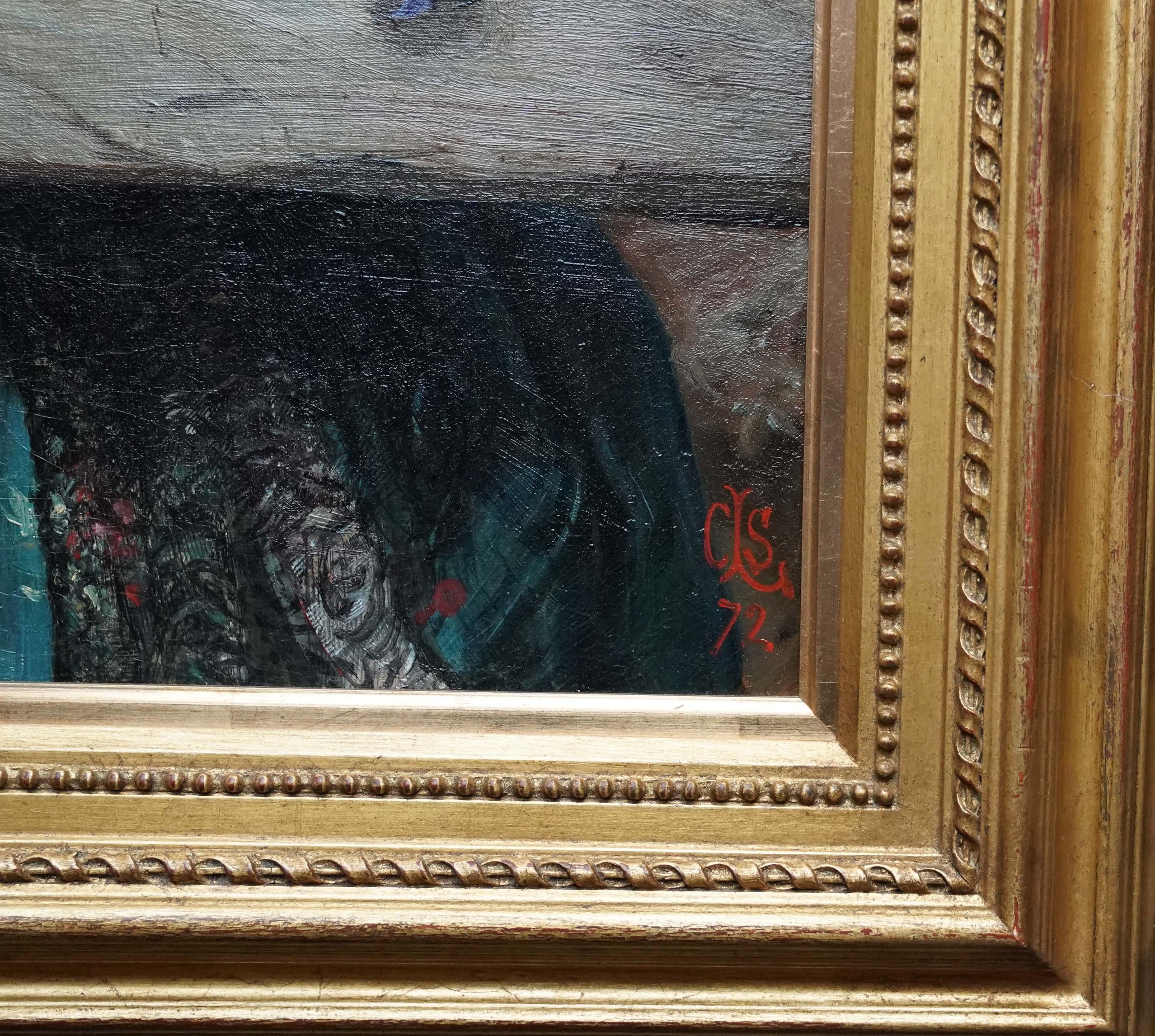 Pensieri pensosi - Un ritratto - Pittura ad olio britannica del 1872 di arte vittoriana in vendita 5