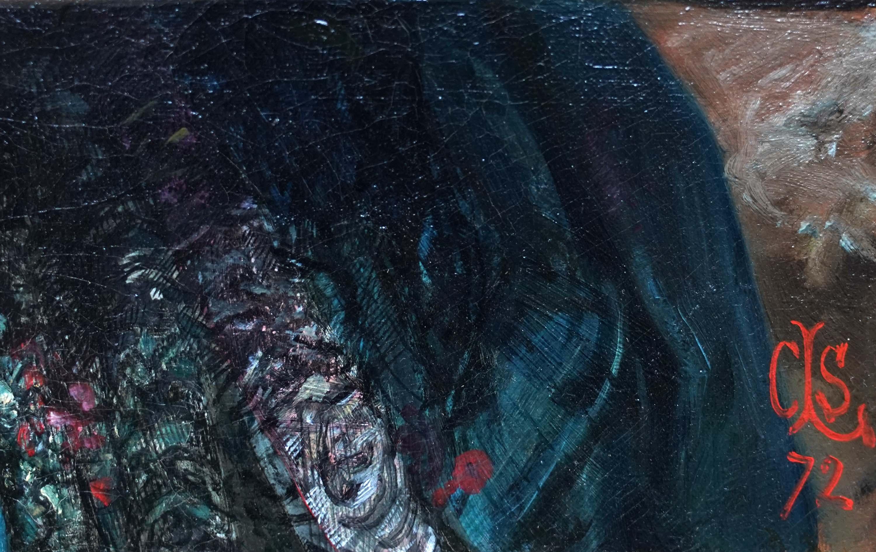 Pensieri pensosi - Un ritratto - Pittura ad olio britannica del 1872 di arte vittoriana in vendita 4