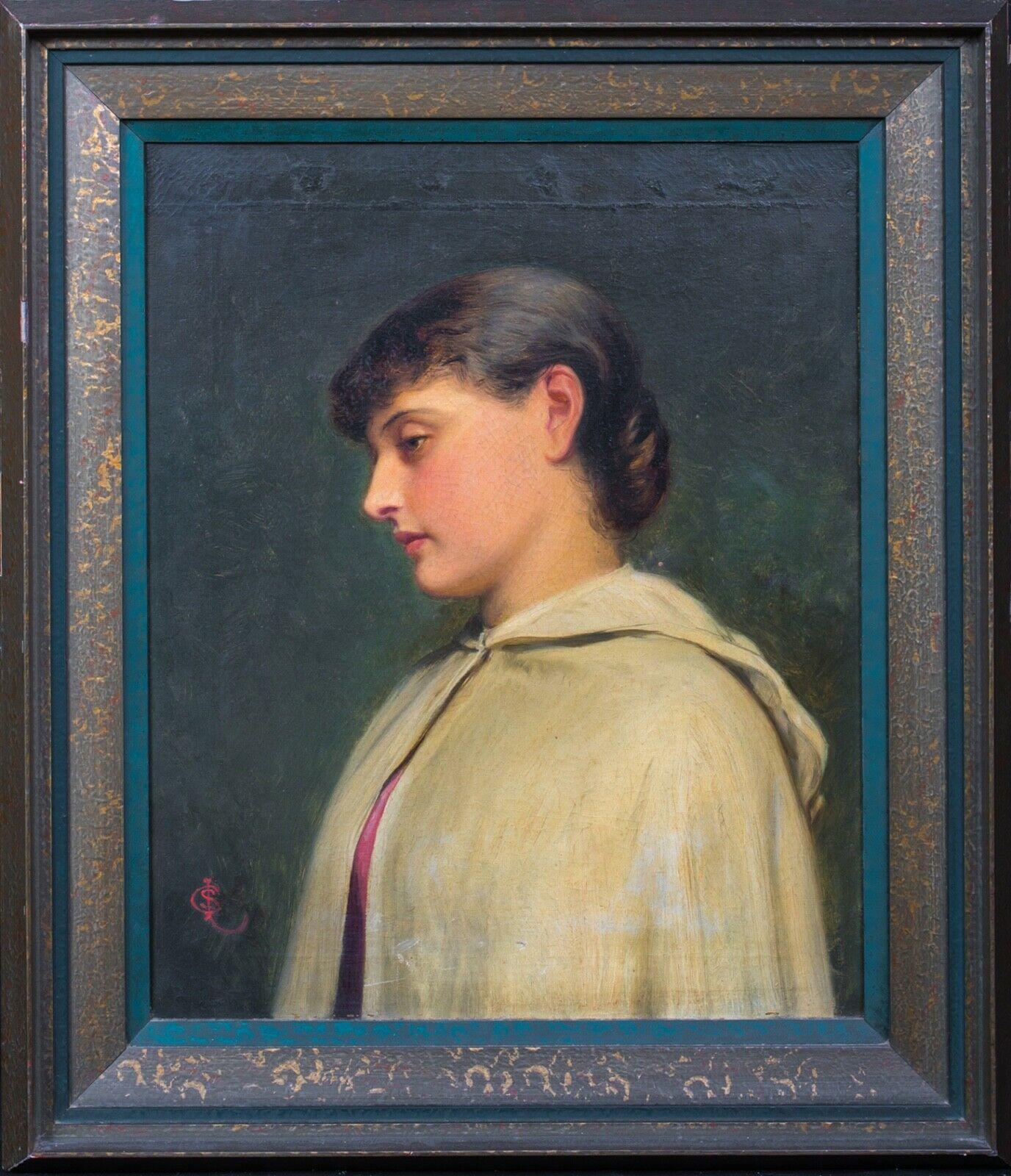 Portrait Of A Girl Wearing White Cloak, 19th Century - Painting by Charles Sillem Lidderdale 