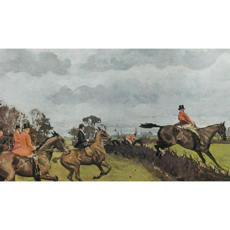 Chromolithograph Breaking Away by Charles Simpson (1885-1971) depicting foxhunters in the field printed by F&R (Frost & Reed) London

Print Sz: 16