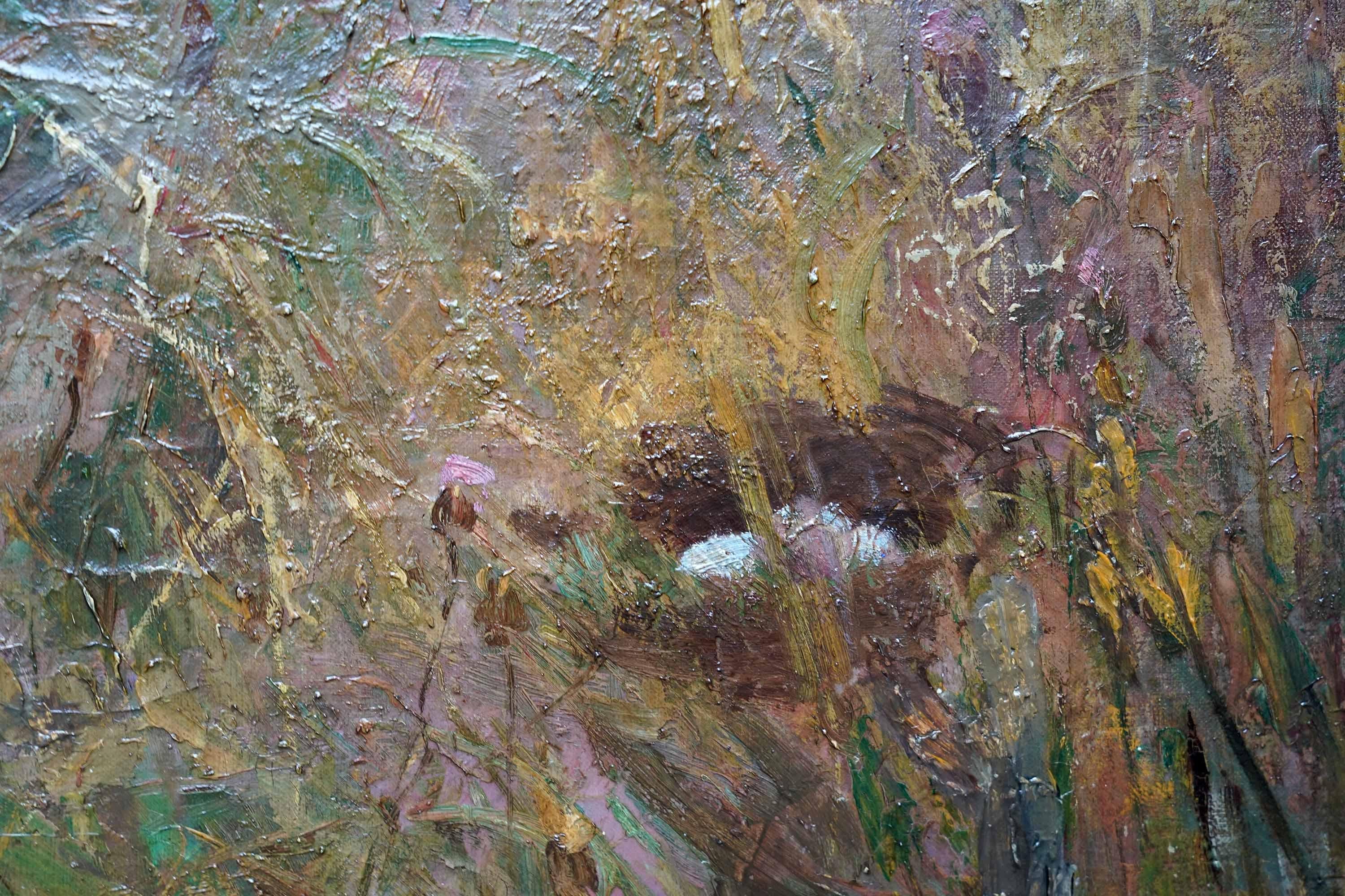 Portrait of Alan Sims with Bird Nest - British Edwardian art oil painting For Sale 2