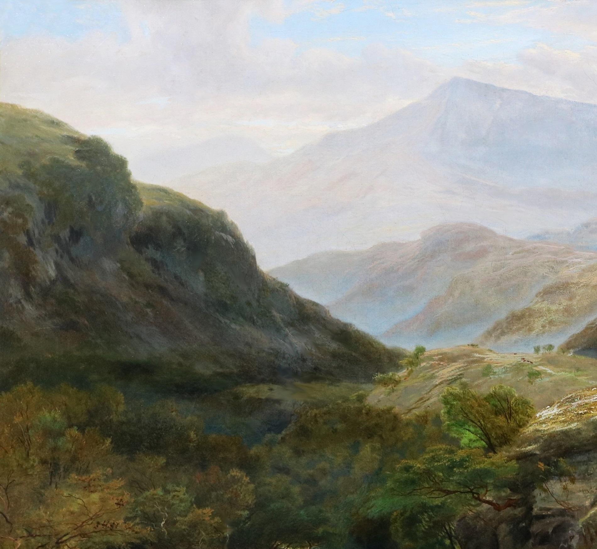 En el Conwy - Exposición de óleos del siglo XIX Paisaje montañoso de Gales 5