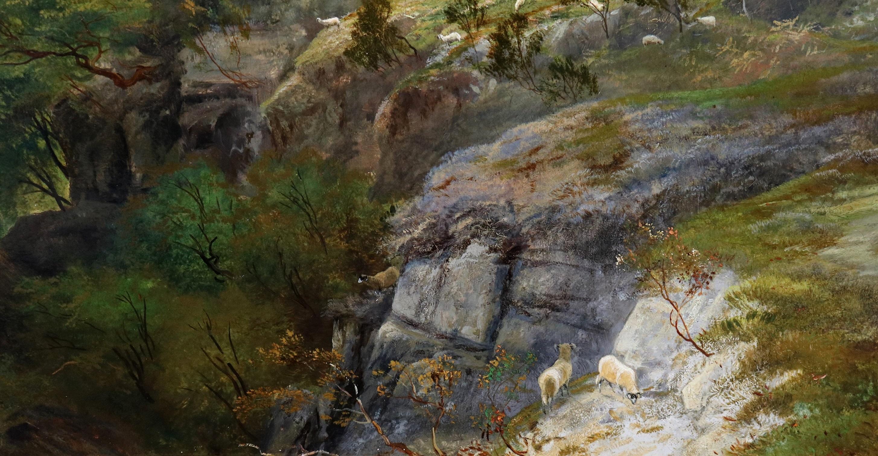 En el Conwy - Exposición de óleos del siglo XIX Paisaje montañoso de Gales 1