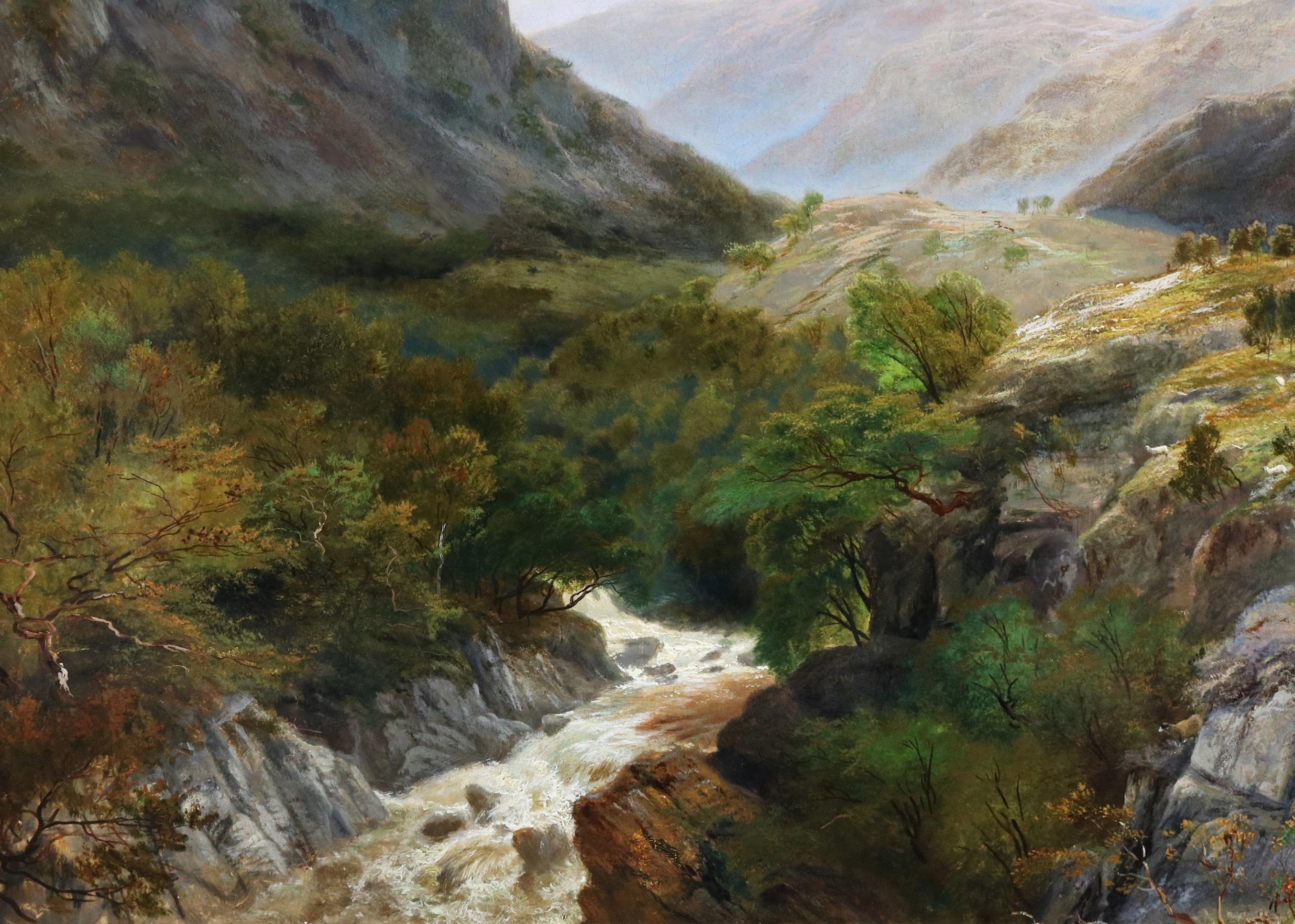 En el Conwy - Exposición de óleos del siglo XIX RBA Paisaje del norte de Gales - Painting Victoriano de Charles Smith