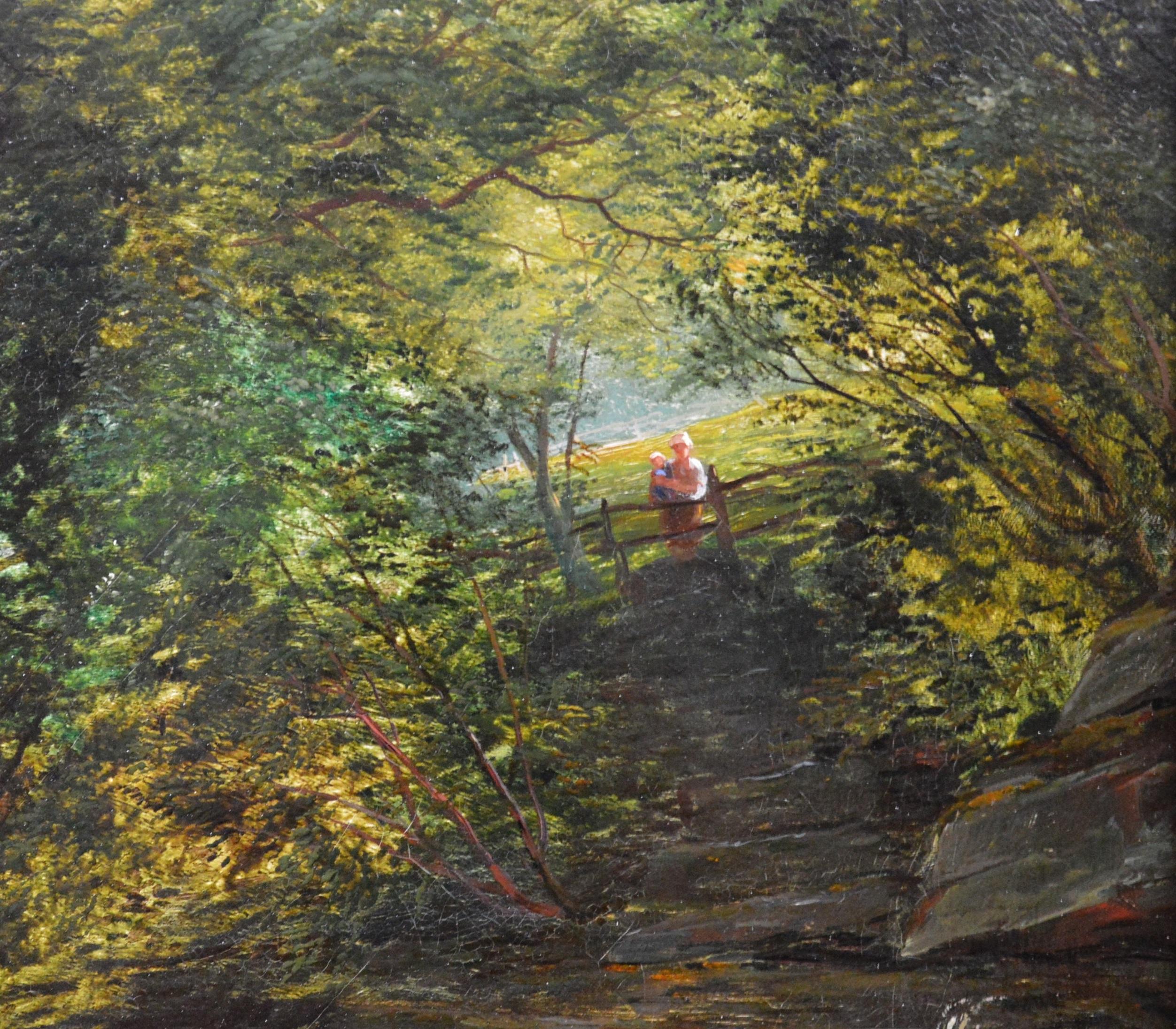 The Tees near Greta Bridge - 19th Century Oil Painting - English River Fishing 2