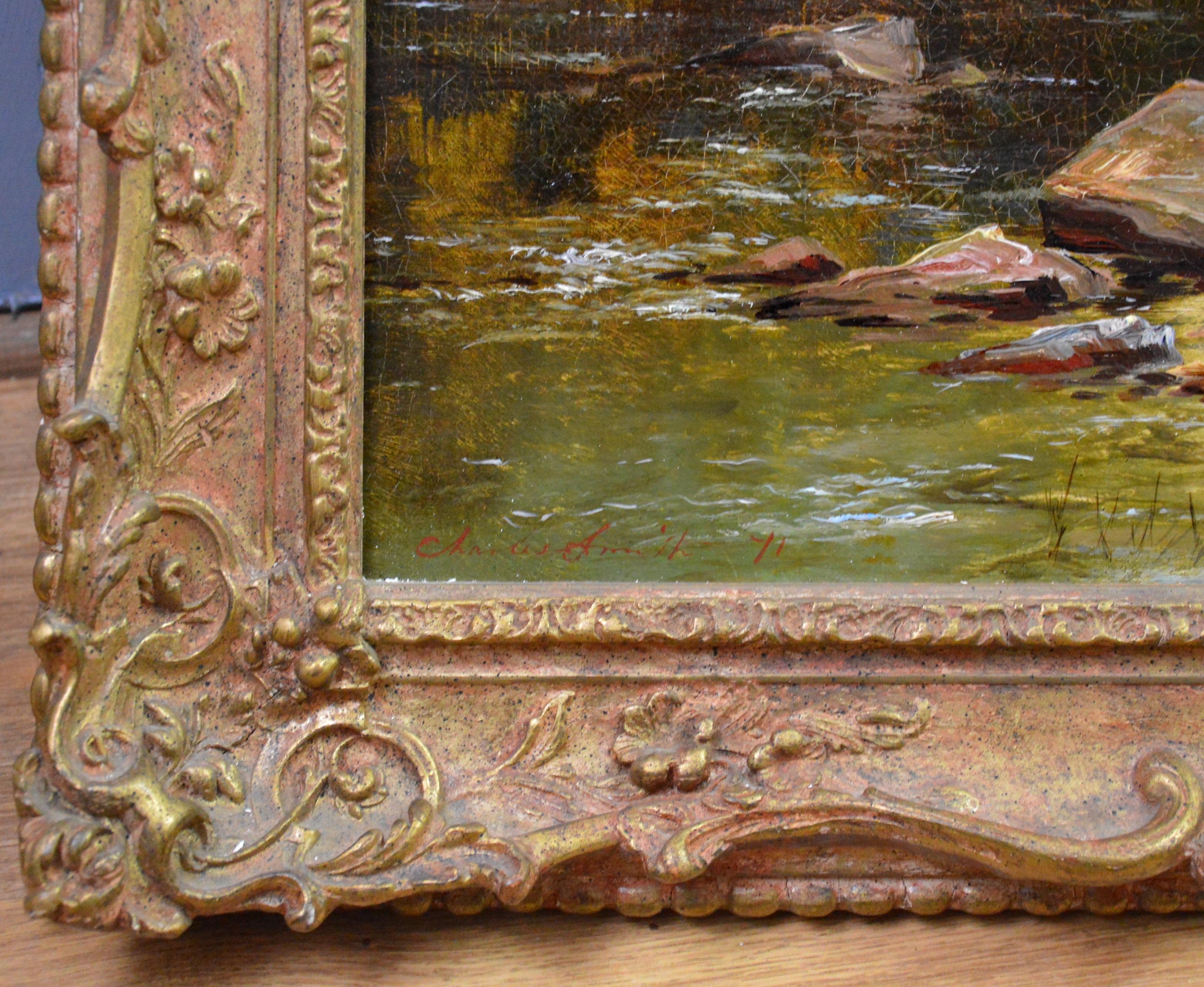 The Tees near Greta Bridge - 19th Century Oil Painting - English River Fishing 3