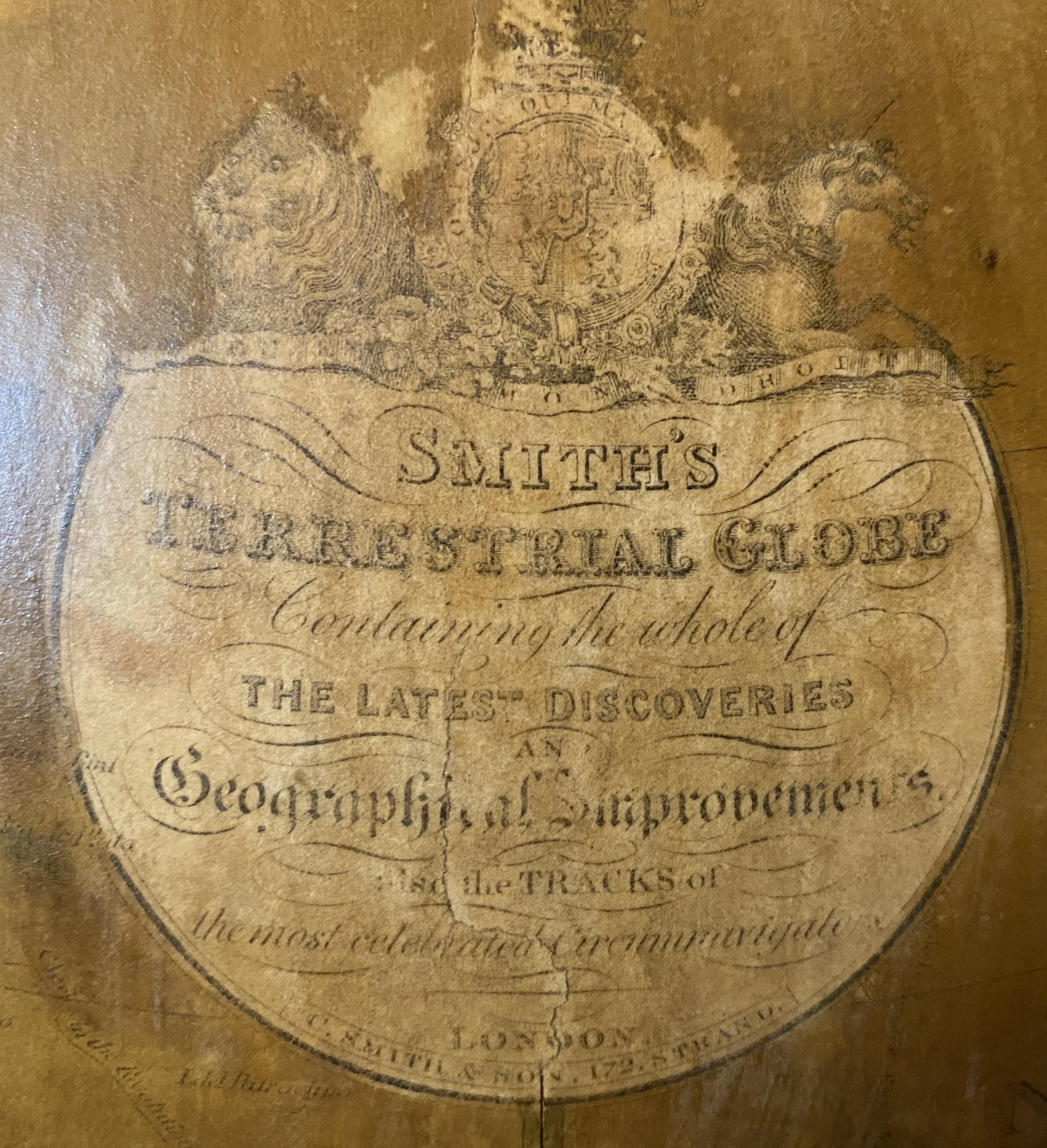 Charles Smith & Son Globe terrestre de 18 pouces sur pied avec boussole circa 1845-48 en vente 12