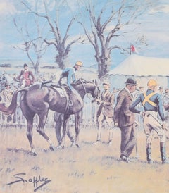 'Oh to be in England' signed horse racing print by Snaffles