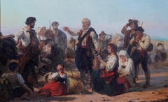 Blessing the Harvest – belgisches figuratives viktorianisches Ölgemälde des 19. Jahrhunderts