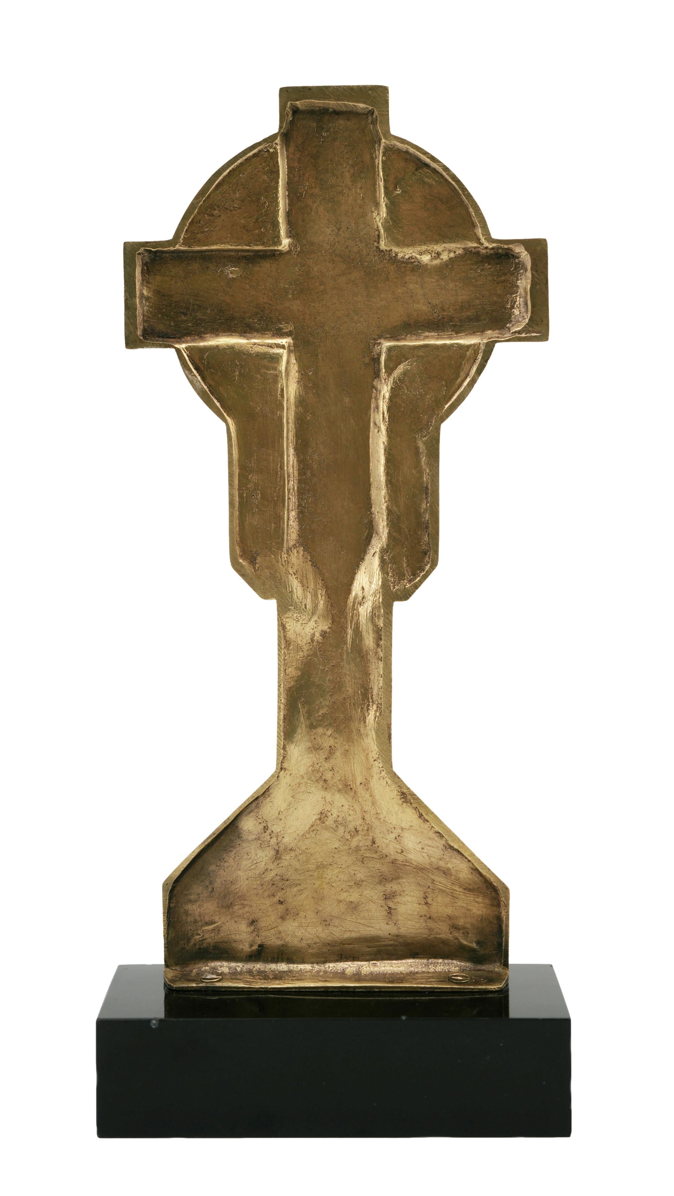Charles SOUDANT French Art Deco Bronze Crucifix, 1930s For Sale 8